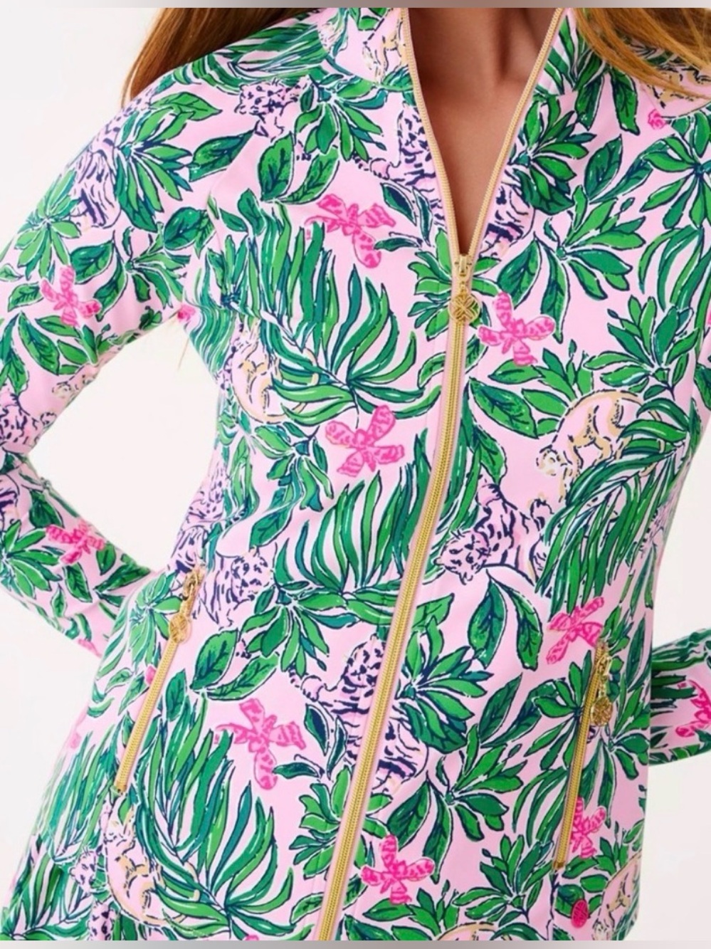NWT Lilly Pulitzer XL UPF 50+ LUXLETIC MYSA JACKET Conch Shell Pink✨Retail💲178 - Picture 2 of 7